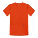 Sivvan Unisex Scrubs V-Neck 3 Pocket Top (Available in 12 Colors) – S8304 – Mandarin Orange – XL