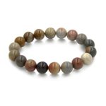 Mojo Handmade 10mm Round Natural Semi Precious Gemstone Beaded Stretch Solid Color Bracelets