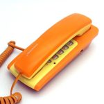 Landline Telephone Household Wall-Mounted Telephone Hotel Bedside Extension Ringtones Size Adjustment 19075mm (Color : Orange)