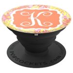 Personalized Pop Socket K Initial Peach Yellow Orange Daisy – PopSockets Grip and Stand for Phones and Tablets
