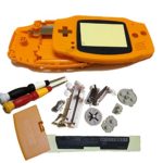 Full Housing Blue/Black/Orange/Clear Purple Color Plastic Replacement Housing Case Shell Cover Fit Gameboy Advance GBA Game Console Handheld (Oange)