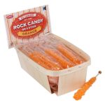 Espeez Rock Candy Sticks, Orange Lollipops, 18-Count Basket