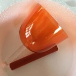 4th Octave 6.25″ light orange color Crystal handle Singing Bowl 1Pcs,Perfect Musical Note D Sacral Chakra,Standard 432 or 440HZ for balancing and Yoga