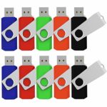 JUANWE 10 Pack 32GB USB Flash Drive USB 2.0 Swivel Thumb Drive Jump Drive Memory Stick Pen Drive – Black/Red/Blue/Green/Orange (32GB, 5 Mixed Color)