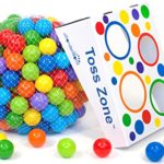 Non-Toxic 200 Phthalate Free Crush Proof Non-Recycled Quality 6.0cm Pit Balls for Kids w/Net Tote Toss Zone & Test Reports: 8 Colors Red, Orange, Yellow, Green, Lime, Blue, Sky Blue and Purple