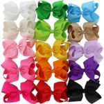 Chiffon 15 Colors 6in Large Big Grosgrain Ribbon Baby Hair Bows WITH Alligator Clips Boutique Bow For Girls Toddlers Teens Babies