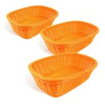 Colorbasket Hand Woven Waterproof Rectangular Basket Bright Orange