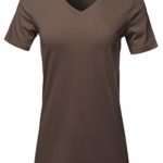 Women’s Basic Solid Premium Cotton Short Sleeve V-Neck T Shirt Tee Tops (S-3XL)
