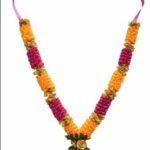 Indian Garland Haar Mala for Idol of 12 Inches Frame Orange Pink Colour (1)