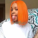 Aprilhair Pre-plucked Orange Color Bob Lace Front Wigs Straight Glueless 130% Density Short Cut Brazilian Virgin Human Hair With Baby Hair Full And Thick Free Part (12 inch)