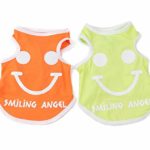 Pet Heroic 2 Pack Puppy Dog Sleeveless T-Shirts Summer Dog Puppy Basic Vest Shirt Clothes Smile Life Pink Blue Green Orange Color Only for Small Dogs Cats Puppy |Weight 2.5-20 pounds|
