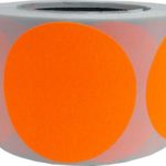 Fluorescent Orange Color Coding Labels Round Circle Dots 3 Inch 500 Total Adhesive Stickers