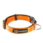 Pawimage Classic Solid Colors Adjustable Nylon Pet Collar, 3M Reflective Dog Traning Collar Padded, Perfect Match for Pawimage Designed Leash Separately, Girth Ranging From 11 to 28 inches (L, Orange)