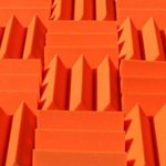 Wedge Style Acoustic Foam Panels 2 Pack – 12in x 12in x 4 Inch Thick Tiles – Soundproofing Acoustic Studio Foam – Orange Color