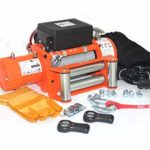 AC-DK 9500lbs to 13500lbs Electric Winch Water Proof IP67 Recovery Winch 12V DC Orange Color Come with Overload Protection, Winch Dust Cover and 2 Wireless Remotes (13500lbs with Steel Rope)