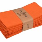 Solid Slub Orange Color,Dinner Napkins, Everyday Use, Premium Quality,100% Cotton Slub, Set of 12, Size 20X20 Inch,Over sized Cloth Napkins with Mitered Corners, Ultra Soft, Durable Hotel Quality