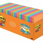 Post-it Super Sticky Notes, Orange, Green, Blue, Pink, Yellow, 2X the Sticking Power, Great for Reminders, Cabinet Pack, 3 in. x 3 in, 24 Pads/Pack, (654-24SSAU-CP)