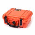 Pelican 1200 Colors Series. Orange with Black Handle & latches. with Foam.