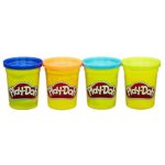 Play-Doh pack of 4 (16 oz) colors Blue, Orange, Teal & Neon Yellow by Hasbro