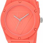 GUESS Iconcic Orange Retro Pop Logo Stain Resistant Silicone Watch. Color: Orange (Model: U09792L5)