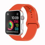 iDon Smart Watch Sport Band, Soft Silicone Replacement Sports Band compatible for Apple Watch Band 38mm 2017 Series 3 Series 2 Series 1 All Models(M/L, Orange)
