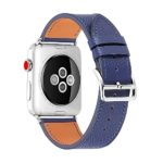 CHIMAERA Replacement for Apple Watch Band 38mm 40mm 42mm 44mm Strap Genuine Leather iwatch Strap with Metal Clasp Adapter for Series 4/3/2/1 Sport and Edition