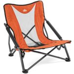Cascade Mountain Tech Compact Low Profile Outdoor Folding Camp Chair with Carry Case – Orange