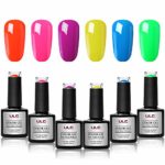 Gel Nail Polish Set-ULG 6 Bright Colors Soak Off UV LED Gel Polish Long Wear Varnish Salon Home Manicure Kit 10ml for Spring Summer