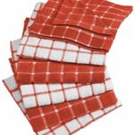 DII Cotton Terry Windowpane Dish Cloths, 12 x 12 Set of 6, Machine Washable Ultra Absorbent Kitchen Dishcloth-Spice