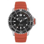 Nautica Men’s ‘NMX DIVE STYLE DATE’ Quartz Stainless Steel and Silicone Casual Watch, Color:Orange (Model: NAD18518G)