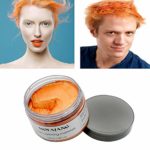 MOFAJANG Orange Hair Color Wax, Instant Hairstyle Cream 4.23 oz, Temporary Natural Hair Wax for Party, Cosplay, Halloween, Daily use, Date, Clubbing (Orange)