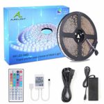 ALED LIGHT 5050 10M 600Leds RGB 60leds/m SMD Non-Waterproof Color Changing Led Strips Light Kit +44 key IR Remote+24V/3.5A AC Power Supply for Home lighting and Kitchen Decorative