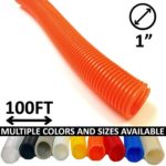 Electriduct 1″ Split Wire Loom Tubing Polyethylene Flexible Conduit – Orange – 100 Feet