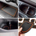 Anti-dust Door Mats for 2018 2019 Subaru Crosstrek and Impreza Gate Door Liners Inserts Cup Console Mats interior Accessories (Pack of 14) (Orange)