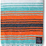 Mexican Blanket Yoga Serape Blankets – Mexican Blanket – Yoga Blanket – Authentic Baja Blanket – Yoga Blankets Mexican Perfect as Beach Blanket, Camping Blanket (Mandarin)