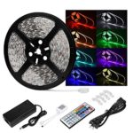 LED Rope Lights Le Freshinsoft Waterproof 16.4ft 5M SMD 5050 300leds /Roll RGB Color Changing Flexible Led Strip Light Kit with 44Keys Remote Controller+DC12V 5A Power Adapter for Kitchen, Bedroom