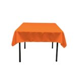 LA Linen Polyester Poplin Square Tablecloth, 52″ x 52″, Orange