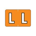 AMZfiling Alphabetic Color Coded Labels- Letter L, Orange, Barkley ABKM and Sycom Compatible (Polylaminated, 500/Roll)