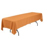 VEEYOO Rectangular Tablecloth 60 x 126 inch – Solid Polyester Table Cover for Wedding Restaurant Party Banquet, Orange Table Cloth