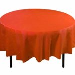 Exquisite 12-Pack Premium Plastic 84-Inch Round Tablecloth, Orange