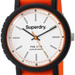 Superdry Men’s ‘Campus Nato’ Quartz Plastic and Silicone Dress Watch, Color:Orange (Model: SYG197O)