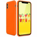 Silicone Case for iPhone Xs iPhone X, Candy Color Soft Silicone Slim Rubber Protective Phone Case Cover Compatible with iPhone X iPhone Xs 5.8″ 2019 (Orange Yellow, iPhoneX/iPhoneXs)