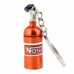 Orcbee  _Keychain NOS Mini Nitrous Oxide Bottle Keyring Stash Pill Box Storage 8 Colors (Orange)