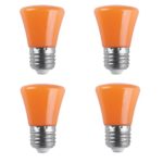 AWE-LIGHT 4-Pack 2W LED Colored Orange Light Bulb G45 E26 Medium Base Color Light Bulb for Wedding Halloween Christmas Party Bar Mood Ambiance Decor (Orange)