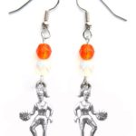 “Basketball Girl” Basketball Earrings (Team Colors Orange & White)