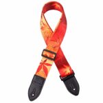 Xiuzhifuxie Guitar Strap Personality Maple Leaf Straps Guitar with Electric Bass Guitar End Adjustable Guitar Strap for Acoustic (Color : Orange, Size : Free Size)