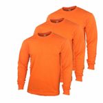 Safety High Visibility Long Sleeve Construction Work Shirts Pack for Men (Safety Orange (3pk), X-Large)