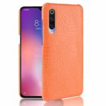 Personalized Fashion Phone case Luxury Classic Crocodile Skin Pattern [Ultra Slim] PU Leather Anti-Scratch PC Protective Hard Case Cover Design for Xiaomi Mi 9 SE (Color : Orange)