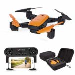 le-idea IDEA7 GPS RC Drone with 720P HD Camera Live Video, FPV Quadcopter with Auto Return Follow Me Mode, Map Location Foldable Helicopter for Adults Beginners Orange Color