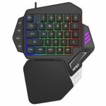 NPET T10 One Handed Gaming Keyboard, Mechanical Feeling Mini Gaming Keypad with Palm-Rest, 33 Programmable Keys RGB Backlit USB Wired Keyboard for LOL/PUBG/Fortnite/Wow/Dota/OW